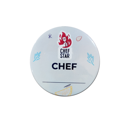 Pin circular de 9 cm con imperdible