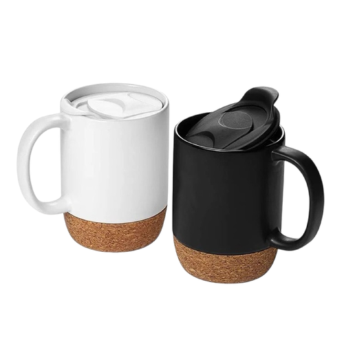 Mug Cerámico con Base de Corcho