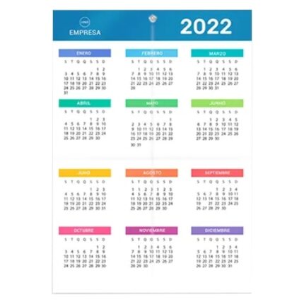 Calendario de pared de una sola lamina